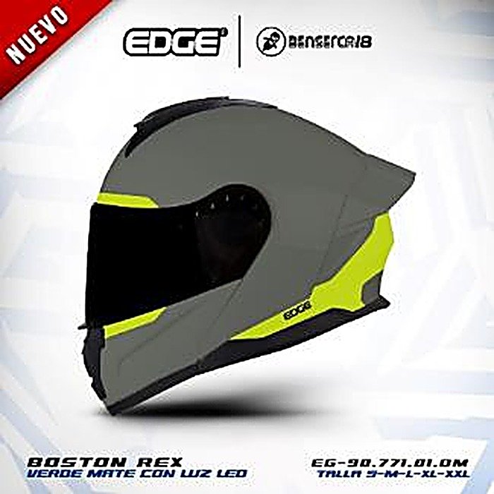 Casco BOSTON REX  VERDE CON AMARILLO MATE