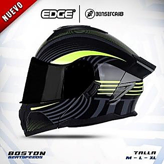 Casco BOSTON BEATSPEEDS NEGRO CON AMARILLO BRILLANTE