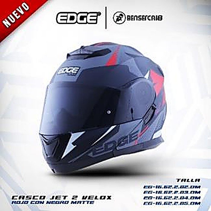 Casco JET 2 VELOX ROJO CON NEGRO MATE
