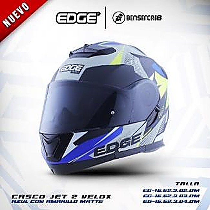 Casco JET 2 VELOX AZUL CON AMARILLO MATE