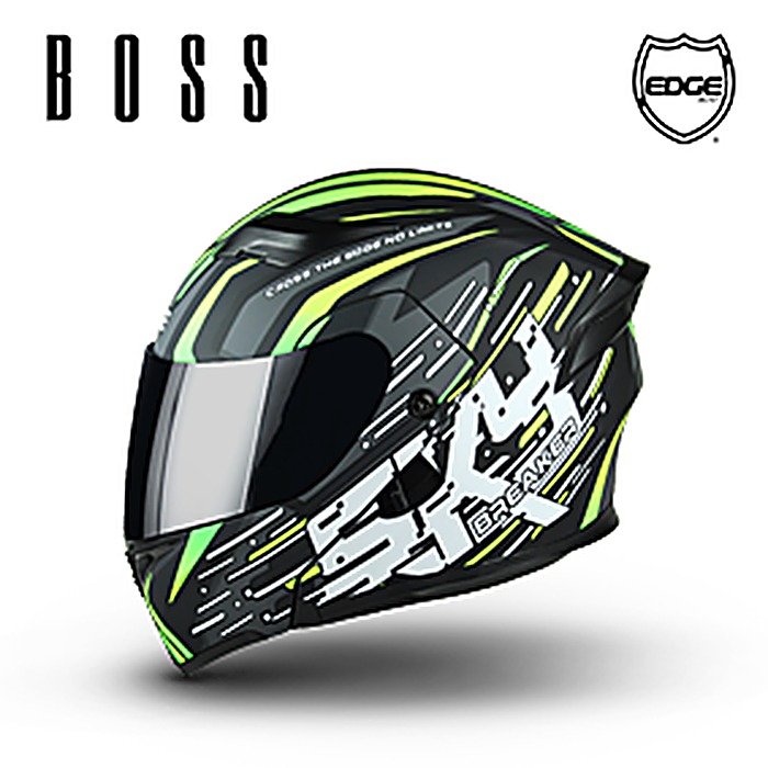 Casco BOSS SKY GRIS CON VERDE MATE