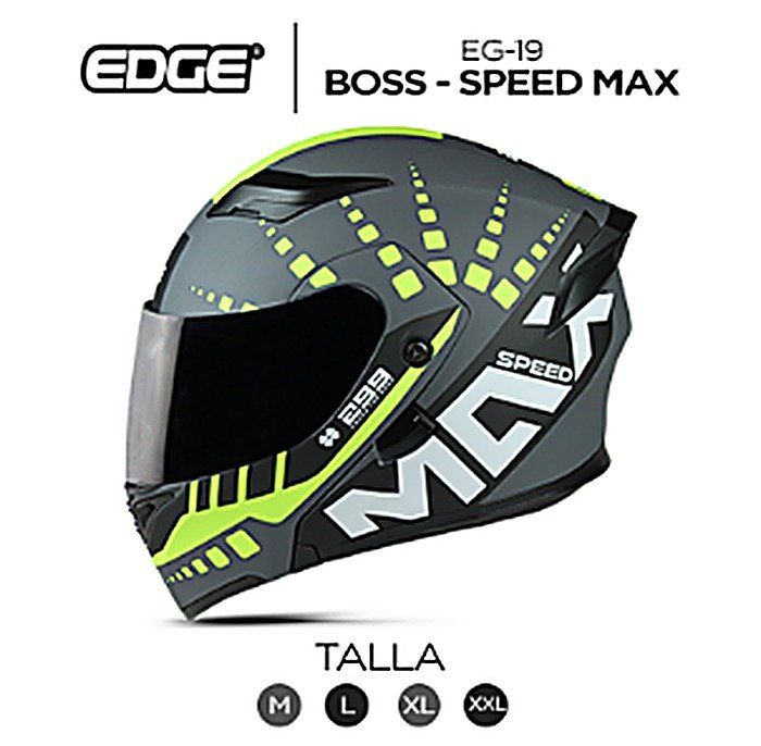 Casco BOSS MAX GRIS CON AMARILLO MATE