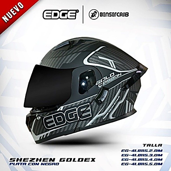Casco SHEZHEN GOLDEX PLATEADO CON NEGRO MATE