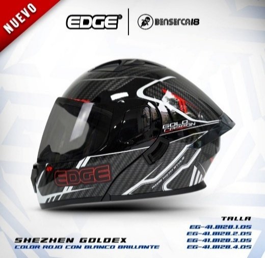 Casco SHEZHEN GOLDEX ROJO CON BLANCO BRILLANTE