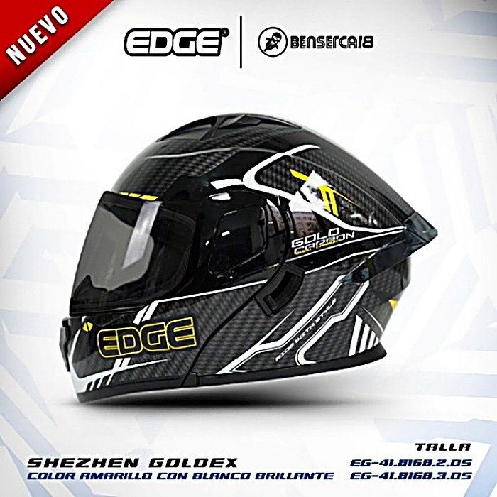 Casco SHEZHEN GOLDEX AMARILLO CON BLANCO BRILLANTE