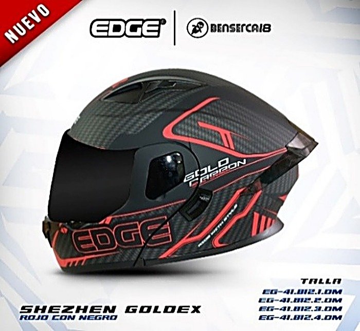 Casco SHEZHEN GOLDEX ROJO CON NEGRO MATE