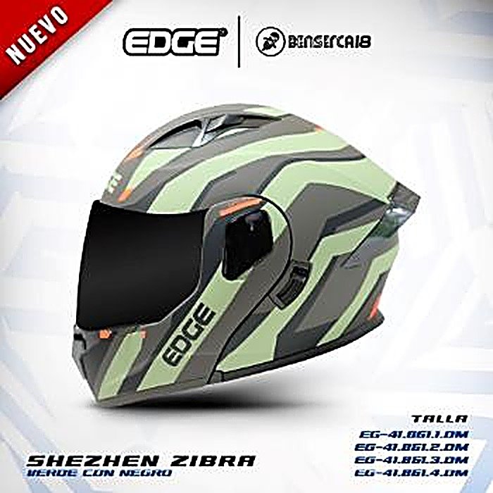 Casco SHEZHEN ZIBRA VERDE CON NEGRO MATE
