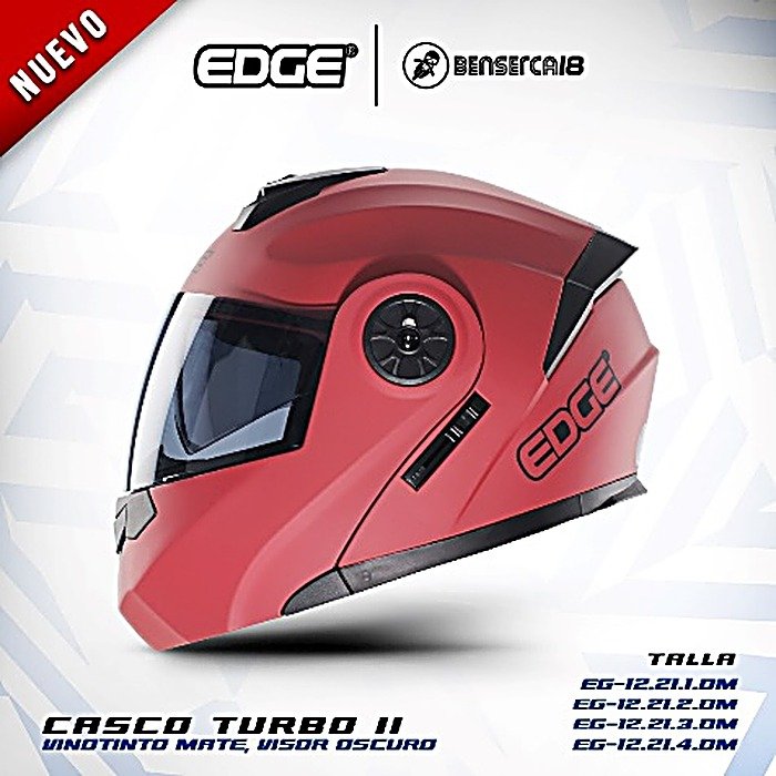 Casco TURBO II GX3 ROJO CON NEGRO BRILLANTE