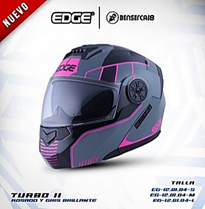 Casco TURBO II GX3 ROSADO Y GRIS BRILLANTE