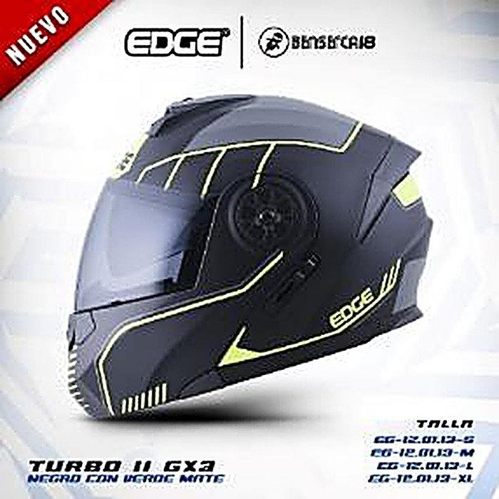 Casco TURBO II GX3 NEGRO CON VERDE MATE