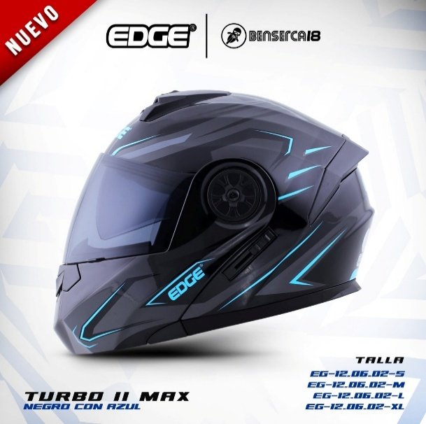 Casco TURBO II MAX NEGRO CON ROJO BRILLANTE