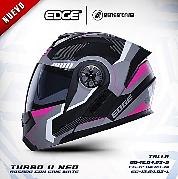 Casco TURBO II NEO ROSADO Y GRIS BRILLANTE