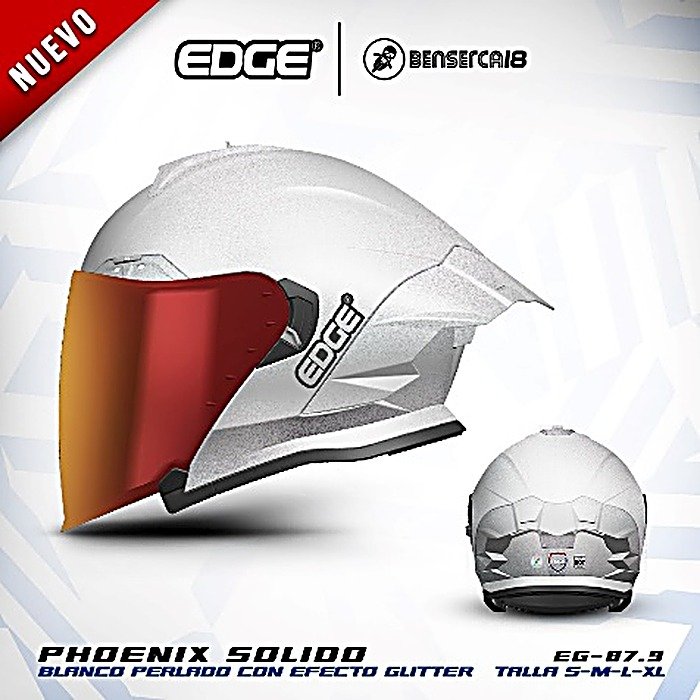 Casco PHOENIX BLANCO PERLADO CON EFECTO GLITTER