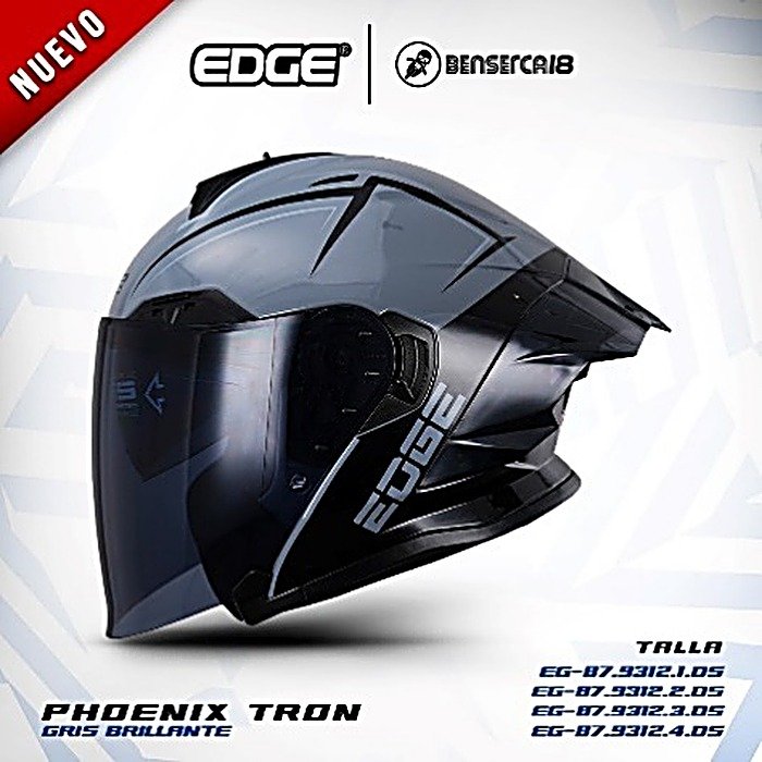 Casco PHOENIX TRON NEGRO CON NARANJA BRILLANTE