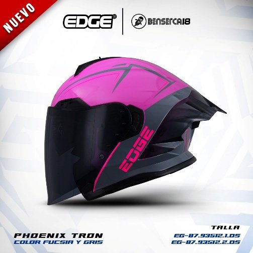 Casco PHOENIX TRON FUCSIA CON GRIS BRILLANTE