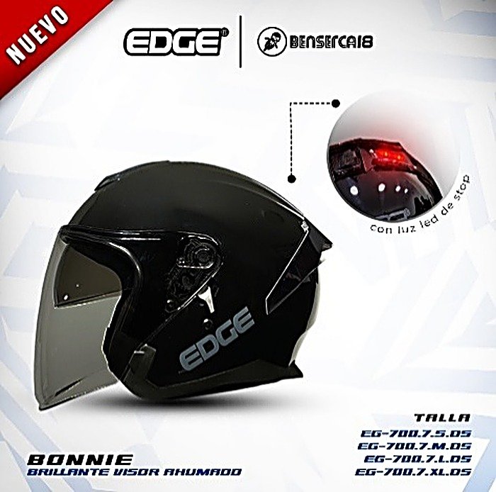 Casco BONNIE NEGRO BRILLANTE