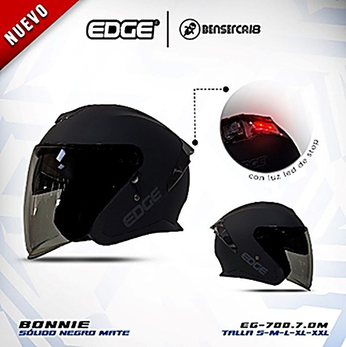 Casco BONNIE NEGRO BRILLANTE