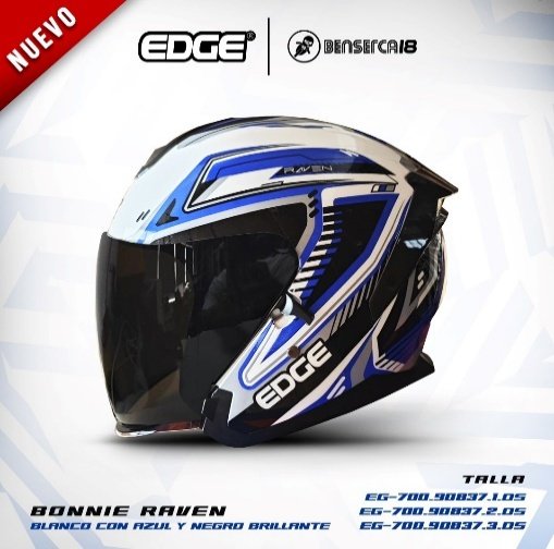 Casco BONNIE RAVEN AZUL MATE CON LUCES LED
