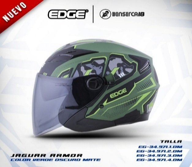 Casco JAGUAR ARMOR NEGRO CON ROJO BRILLANTE
