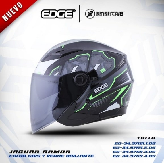 Casco JAGUAR ARMOR GRIS CON VERDE BRILLANTE