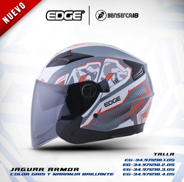 Casco JAGUAR ARMOR GRIS CON NARANJA BRILLANTE