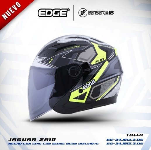 Casco JAGUAR ZR10 AZUL CON VERDE BRILLANTE