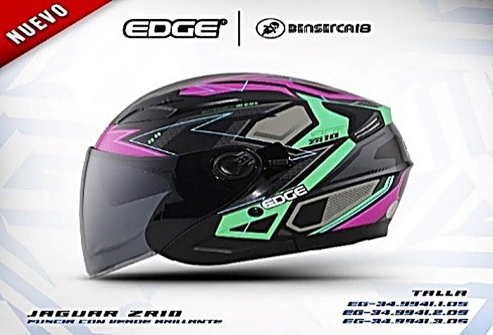 Casco JAGUAR ZR10 FUSCIA CON VERDE BRILLANTE