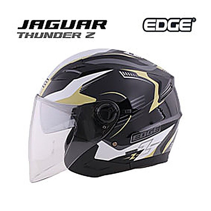Casco JAGUAR THUNDER Z NEGRO CON BEIGE BRILLANTE