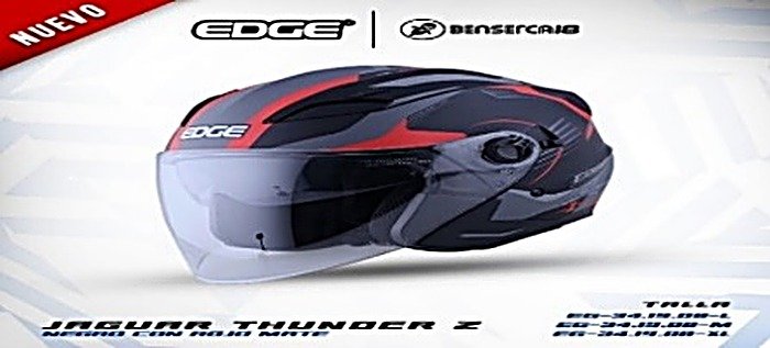 Casco JAGUAR THUNDER Z NEGRO CON ROJO MATE