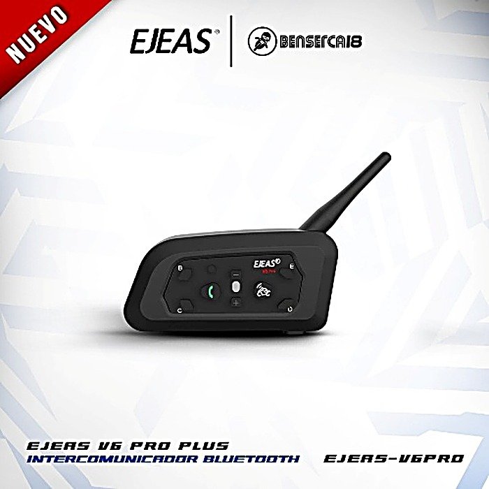 EJEAS V6 PRO PLUS - INTERCOMUNICADOR BLUETOOTH CASCO, COMUNICACIÓN HASTA 6 USUARIOS (FULL-