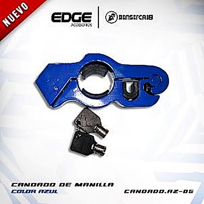 TRANCA MANILLA (ANTIROBO) ANODIZADO, 2 LLAVES. COLOR: AZUL